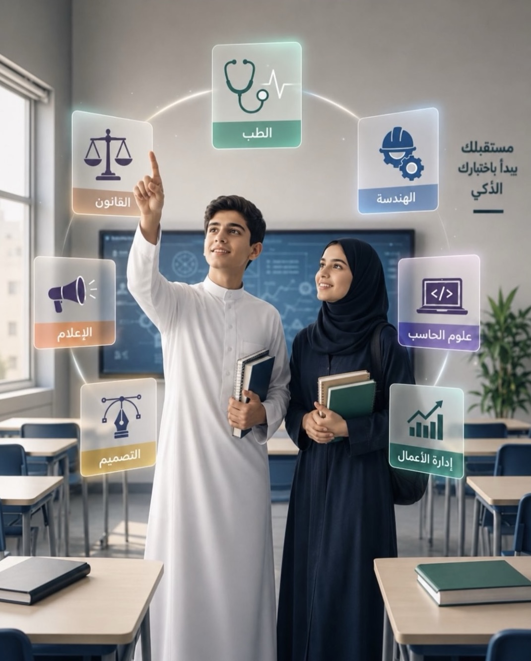 طلاب يستكشفون التخصصات الجامعية